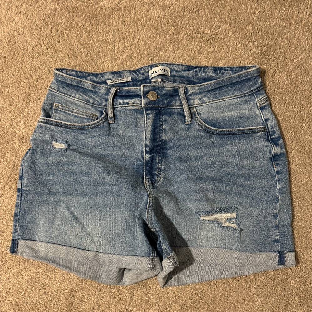Ava & Viv by Target cuffed jean shorts, nice stretch